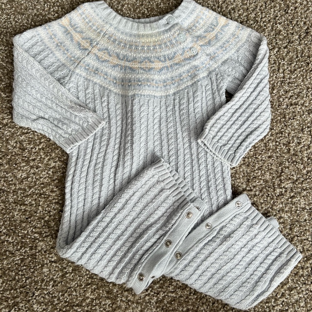 Tahari Baby Knit Sweater in Soft Gray